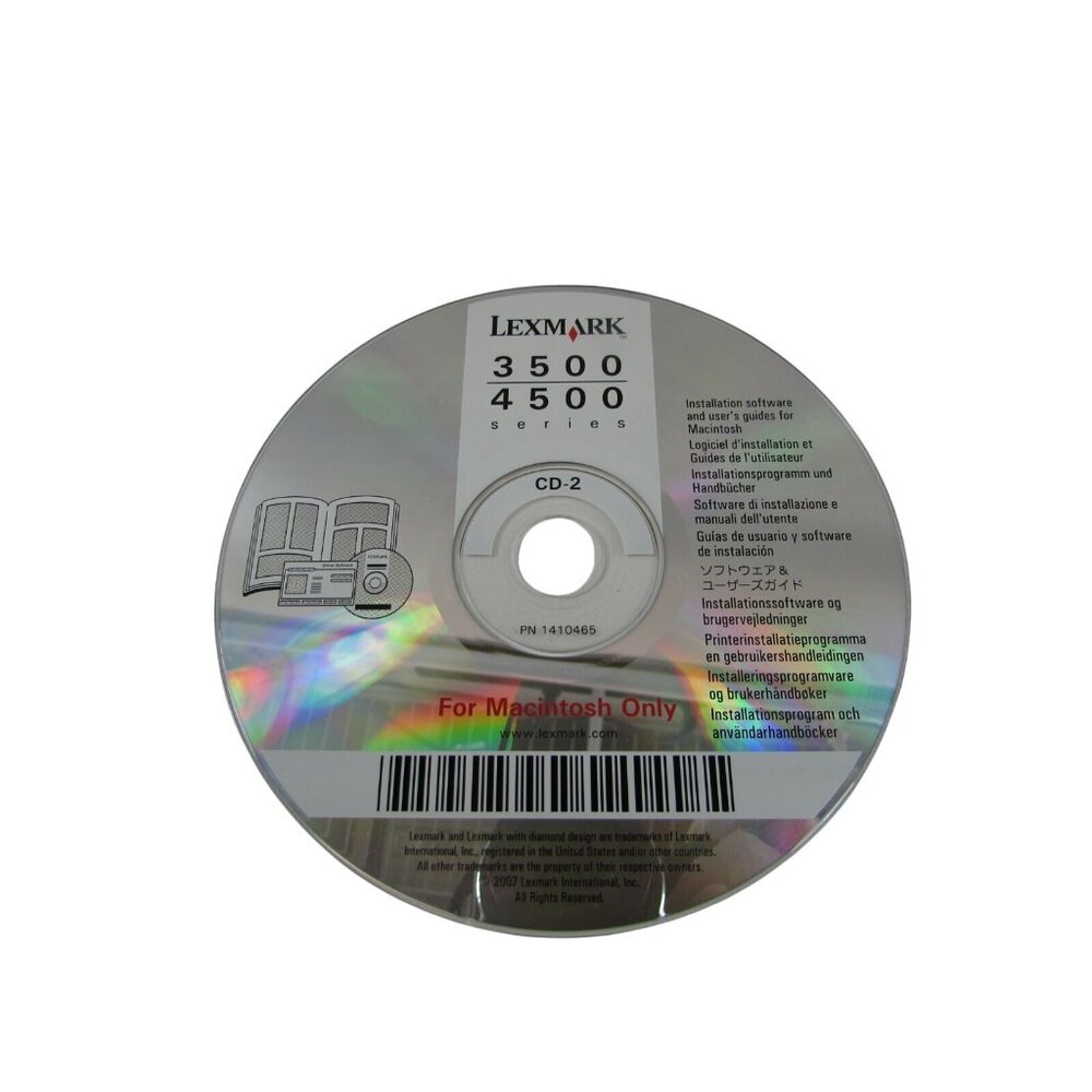 Lexmark 3500 4500 Series CD 2 Installation software For Macintosh Only 33092